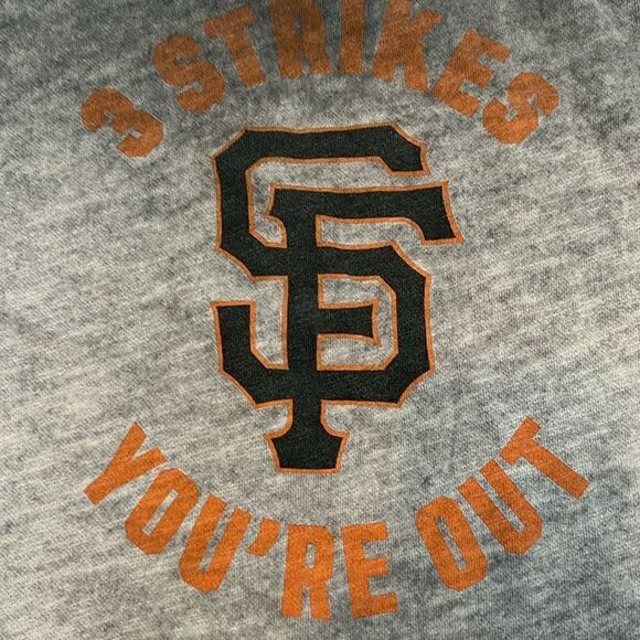 Victorias Secret SF giants szM distressed cropped cold shoulder sweatshirt EUC - Picture 5 of 11